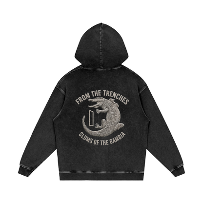 1 Dalasi Coinage Snow Washed Loose Cotton Hoodie