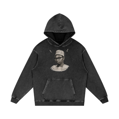 1 Dalasi Coinage Snow Washed Loose Cotton Hoodie